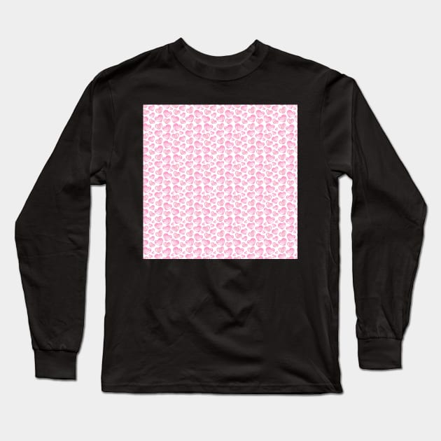 Cute Dreamy Pink Hearts on White Long Sleeve T-Shirt by Neginmf